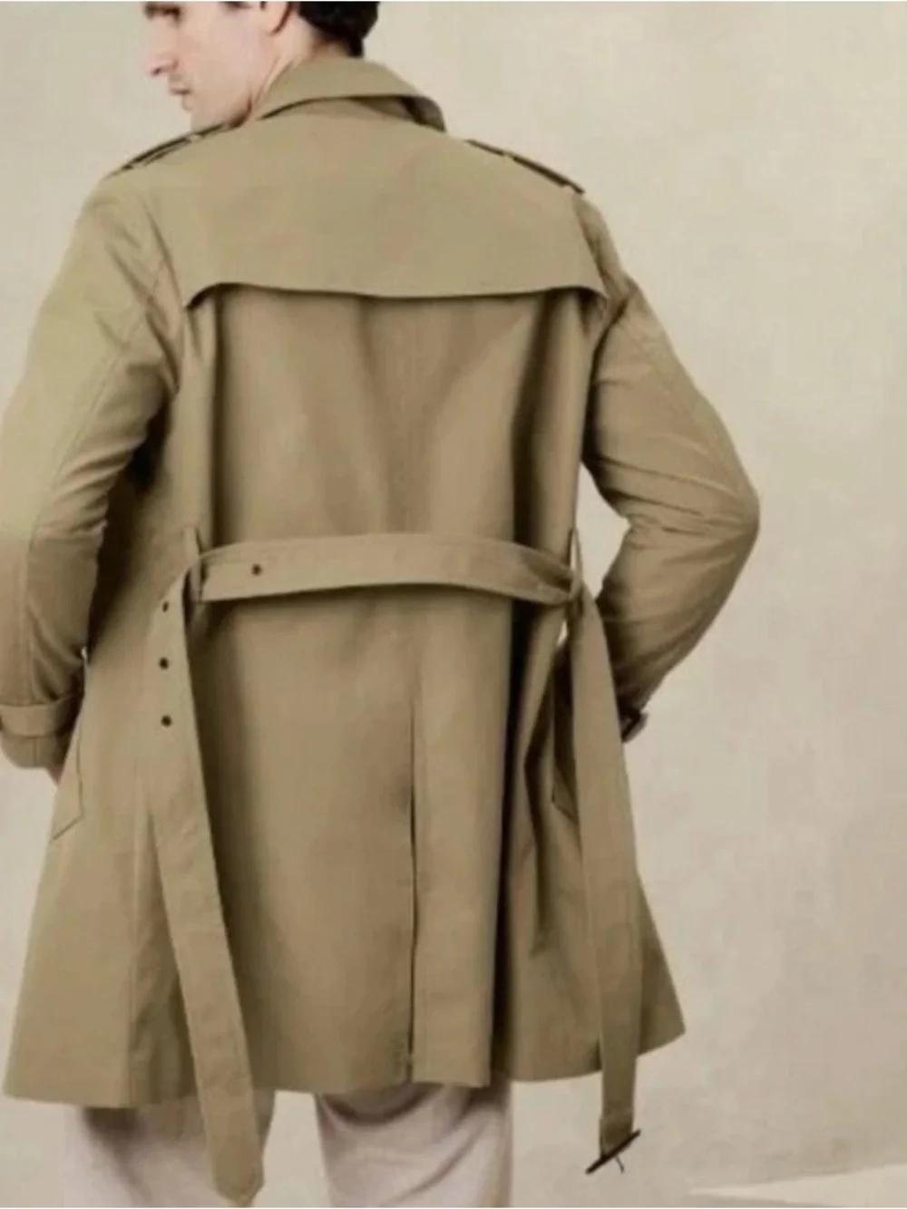 Banana Republic Factory Black Trench Coat - Picture 6 of 6
